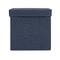 Household Essentials 11.5" Denim Blue Collapsible Cotton Blend Cube Storage Box with Lid, 2ct.